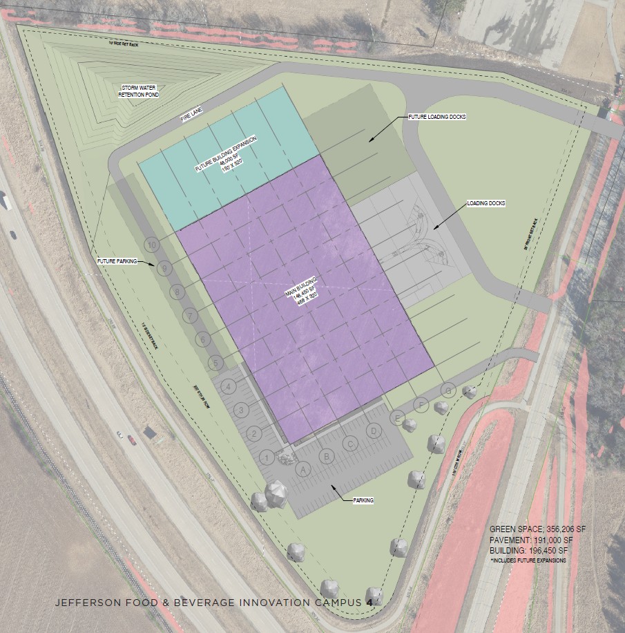 Conceptual Jefferson build-to-suit site plan provided for reference only